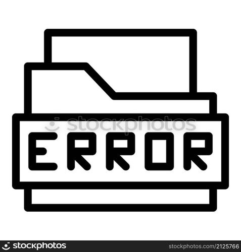 Folder error icon outline vector. Website code. Web design. Folder error icon outline vector. Website code