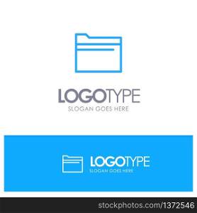 Folder, File, Data, Storage Blue Outline Logo Place for Tagline
