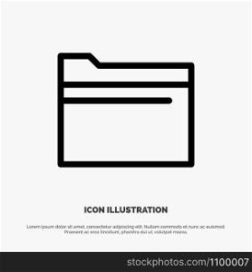 Folder, File, Data, Storage Line Icon Vector