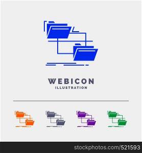 folder, file, management, move, copy 5 Color Glyph Web Icon Template isolated on white. Vector illustration. Vector EPS10 Abstract Template background