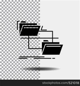 folder, file, management, move, copy Glyph Icon on Transparent Background. Black Icon. Vector EPS10 Abstract Template background
