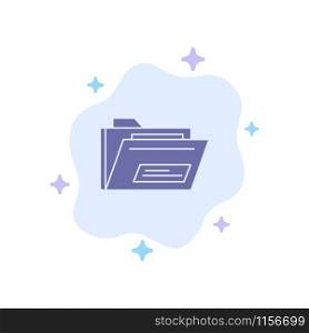 Folder, File, Zip, Rar, Blue Icon on Abstract Cloud Background