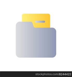 Folder flat gradient two-color ui icon. Stationery essential. Organizing documents. Office supply. Simple filled pictogram. GUI, UX design for mobile application. Vector isolated RGB illustration. Folder flat gradient two-color ui icon