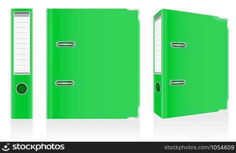 folder green binder metal rings for office vector illustration isolated on white background