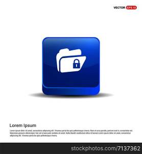 Folder icon - 3d Blue Button.