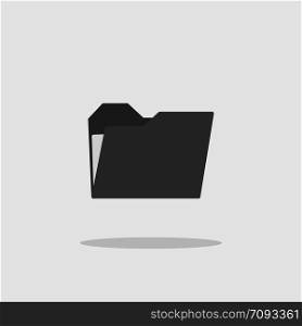 Folder icon on gray background. Folder Icon in trendy flat style isolated on grey background, for your web site design, app, logo, UI
