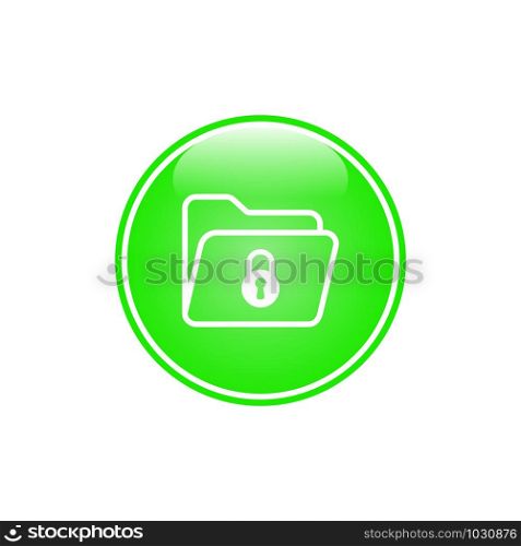 Folder Icon Vector Inside Glossy Circle Template