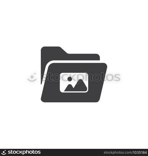 Folder Icon Vector Template Black and White color