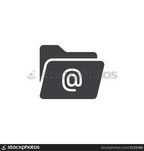 Folder Icon Vector Template Black and White color
