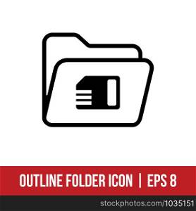 Folder Icon Vector Template Outline