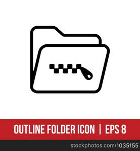 Folder Icon Vector Template Outline