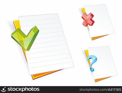 Folder icons.Folders with clean sheets of a paper and glass signs.&#xA;