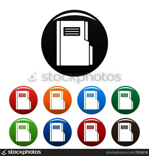 Folder icons set 9 color vector isolated on white for any design. Folder icons set color
