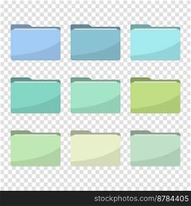 Folder icons set. All type of document, file formats vector illustration symbols collection. Computer folder, folders sign