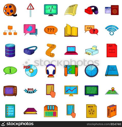 Folder icons set. Cartoon style of 36 folder vector icons for web isolated on white background. Folder icons set, cartoon style