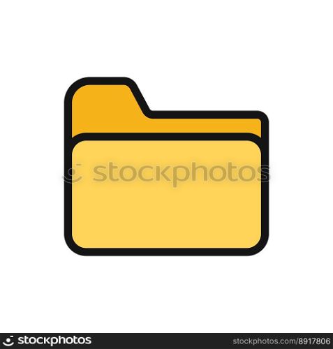 Folder line icon isolated on white background. Black flat thin icon on modern outline style. Linear symbol and editable stroke. Simple and pixel perfect stroke vector illustration.