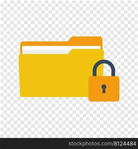 Folder lock icon flat style