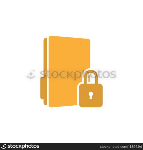 Folder lock icon graphic design template vector isolated