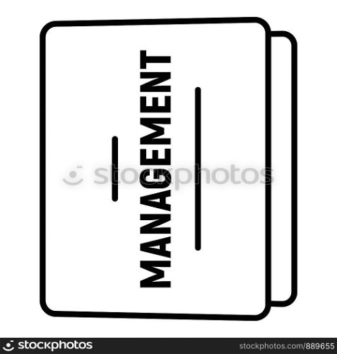 Folder management icon. Outline folder management vector icon for web design isolated on white background. Folder management icon, outline style