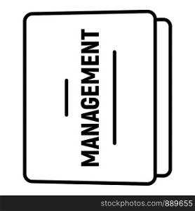 Folder management icon. Outline folder management vector icon for web design isolated on white background. Folder management icon, outline style