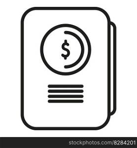 Folder money document icon outline vector. Bank finance. Business reserve. Folder money document icon outline vector. Bank finance