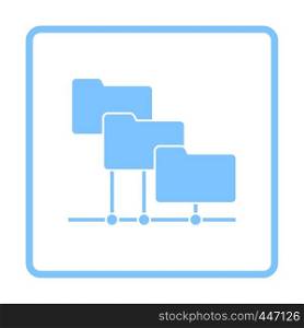Folder Network Icon. Blue Frame Design. Vector Illustration.