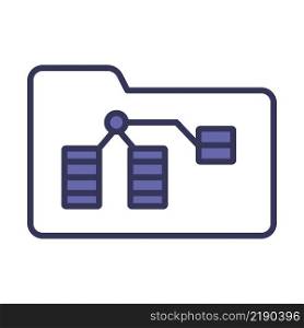 Folder Network Icon. Editable Bold Outline With Color Fill Design. Vector Illustration.