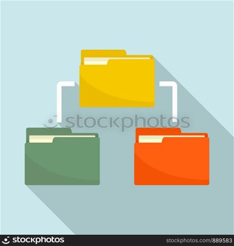 Folder network icon. Flat illustration of folder network vector icon for web design. Folder network icon, flat style