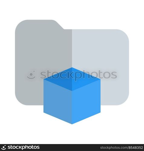 Folder of 3D design archive collection isolated on a white background