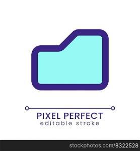Folder pixel perfect RGB color ui icon. Send files archive. Digital documents. Simple filled line element. GUI, UX design for mobile app. Vector isolated pictogram. Editable stroke. Poppins font used. Folder pixel perfect RGB color ui icon