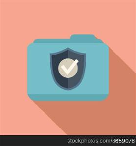 Folder privacy icon flat vector. Data security. Shield cyber. Folder privacy icon flat vector. Data security