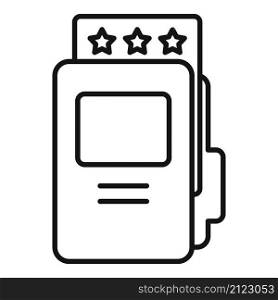Folder product review icon outline vector. Online evaluation. Customer star. Folder product review icon outline vector. Online evaluation
