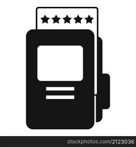 Folder product review icon simple vector. Online evaluation. Customer star. Folder product review icon simple vector. Online evaluation