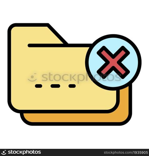 Folder protection icon. Outline folder protection vector icon color flat isolated. Folder protection icon color outline vector