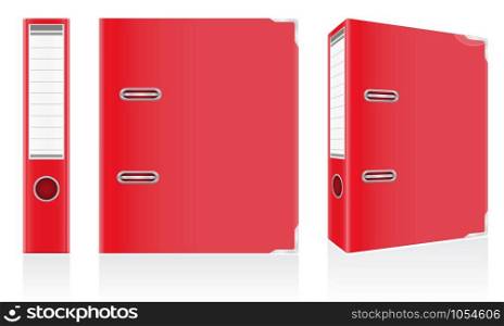 folder red binder metal rings for office vector illustration isolated on white background