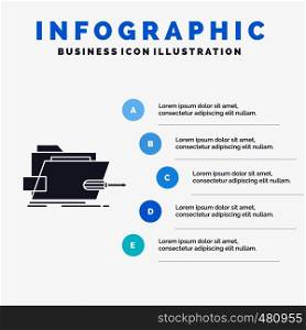 Folder, repair, skrewdriver, tech, technical Infographics Template for Website and Presentation. GLyph Gray icon with Blue infographic style vector illustration.. Vector EPS10 Abstract Template background