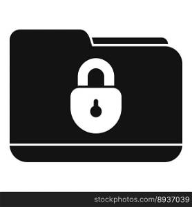 Folder service icon simple vector. Password protection. App laptop. Folder service icon simple vector. Password protection