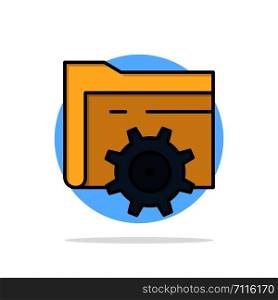 Folder, Setting, Gear, Computing Abstract Circle Background Flat color Icon