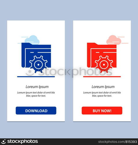 Folder, Setting, Gear, Computing Blue and Red Download and Buy Now web Widget Card Template