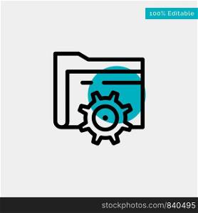 Folder, Setting, Gear, Computing turquoise highlight circle point Vector icon