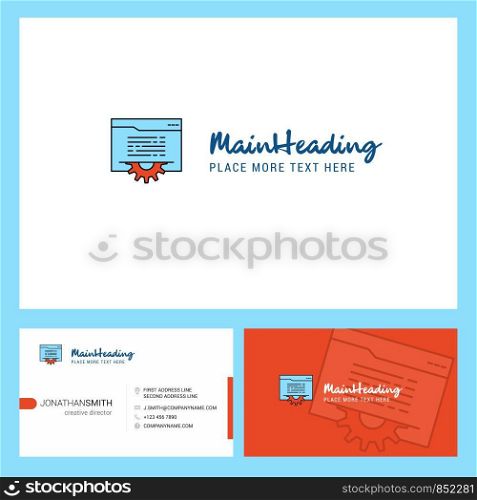 Folder setting Logo design with Tagline & Front and Back Busienss Card Template. Vector Creative Design