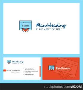 Folder setting Logo design with Tagline & Front and Back Busienss Card Template. Vector Creative Design