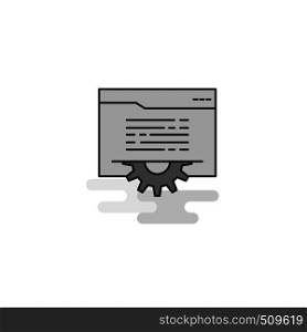 Folder setting Web Icon. Flat Line Filled Gray Icon Vector