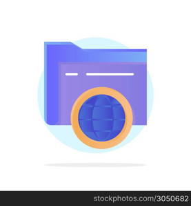 Folder, Storage, Fie, Globe Abstract Circle Background Flat color Icon