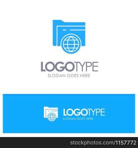 Folder, Storage, Fie, Globe Blue Logo vector