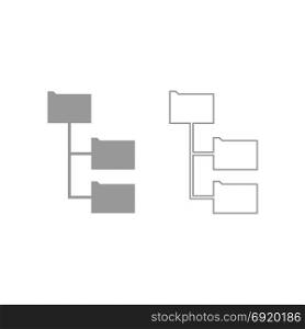 Folder structure icon. Grey set .. Folder structure icon. It is grey set .