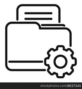 Folder technical document icon outline vector. Manual page. Report help. Folder technical document icon outline vector. Manual page