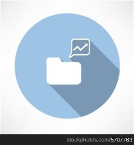 folder with diagram icon Flat modern style vector illustration