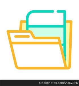 folder with digital file color icon vector. folder with digital file sign. isolated symbol illustration. folder with digital file color icon vector illustration
