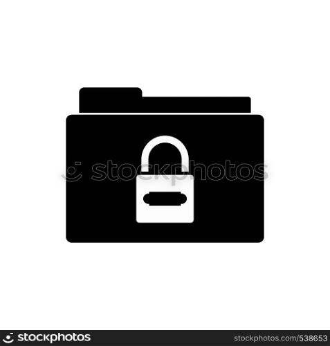 Folder with lock icon in simple style on a white background. Folder with lock icon, simple style